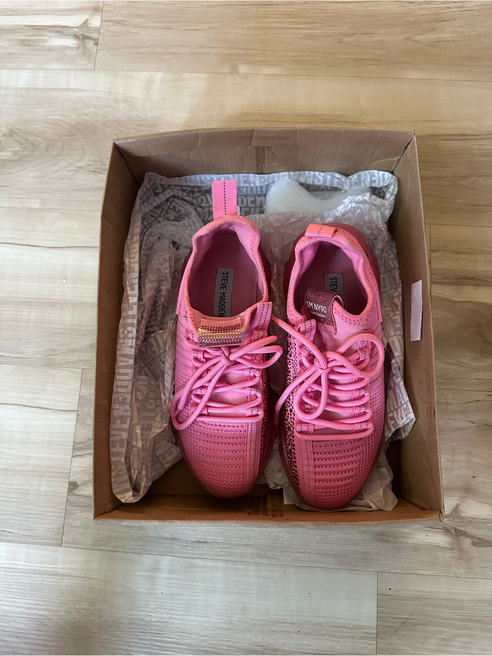 Steve Madden Pink Lace-Up Women's Sneakers